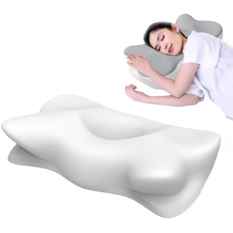 Cervical support pillow 603513cm, butterfly-shaped memory foam neck pillow, ergonomic, orthopedic pillow, white (1/5)