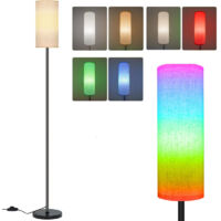E27 LED bulb floor lamp for living room, dimmable lamp with RGB color temperatures, with switch for bedroom, office