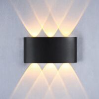 Modern 6W LED Wall Light, Direct Up and Down Lighting, Night Light for Living Room, Porch, Patio, Garage, Warm White