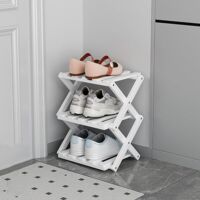 Freestanding Shoe Rack, Desktop Shelf, Shelf for Small Spaces, Kitchen Countertop Storage Rack (White, 3 Tiers)
