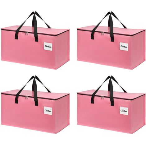 LEDANDER Bolsa de mudanza extragrande con cremallera – Bolsa resistente para transportar ropa / Contenedor de almacenamiento duradero – (Juego de 4).