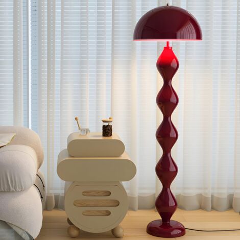 Lámpara de pie minimalista de estilo nórdico para el salón, pantalla de hierro forjado, interruptor de pie, iluminación interior, luz roja tricolor.