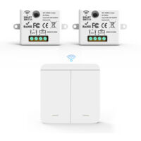LEDANDER Control inteligente de luces, controlador bidireccional para el hogar, CA 85-265 V, 433,92 MHz, dos interruptores y un controlador