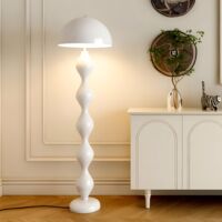 Lámpara de pie nórdica con forma de hongo, moderna, alta, ideal para salón, blanca, luz cálida.