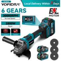 Amoladora angular eléctrica inalámbrica de 6 velocidades, 30.000 RPM, herramienta eléctrica para lijar, pulir y cortar (2 baterías).