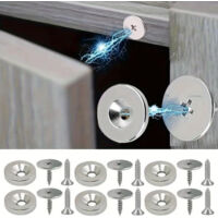 LEDANDER Lote de 12 pestillos magnéticos ultrafinos para puertas y cajones, con cierre magnético para muebles.
