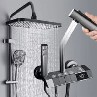 Set de ducha para baño doméstico: conjunto de cabezal de ducha con pantalla digital para temperatura constante y ducha de agua caliente.
