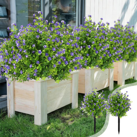 Spherical Artificial Tea Flower Bouquet (Set of 2), Weather-Resistant Faux Plants, Plant Decoration for the Home, Purple