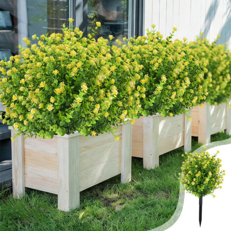 Artificial Camellia Bouquets, Faux Plant Decorations, Suitable for Courtyards and Gardens, Yellow