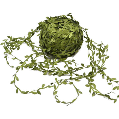 Decorative Artificial Vine Leaf Ribbon, Green Jungle Foliage, Simulated Green Vines — 200 meters/roll