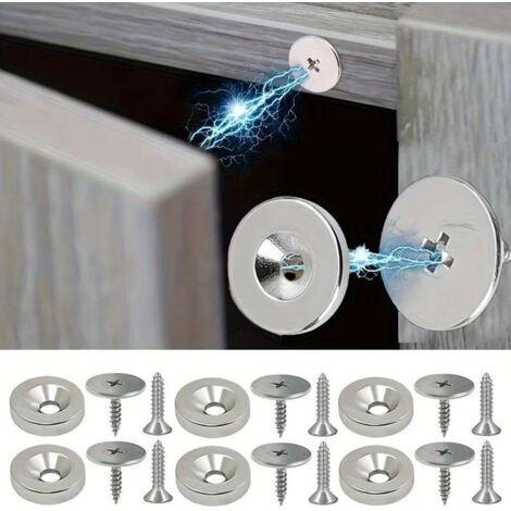 LEDANDER Pack of 12 ultra-thin magnetic catches for doors and drawers, with magnetic closure for furniture. (1/5)