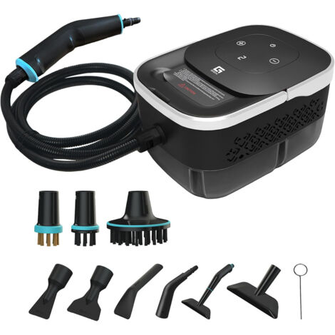 LEDANDER Portable Steam Cleaner with 10 Accessories, Ideal for Cleaning Tiles, Oil/Carpet Stains, Large Capacity Water Tank, Black (1/5)