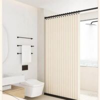 LEDANDER Thick, Waterproof Shower Curtain with Quick Magnetic Closure – 150 x 200 cm – Ideal for the bathroom, living room, and bedroom.