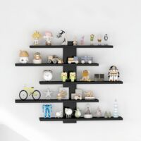 LEDANDER Storage Shelves — Wall-Mounted Shelving Units for Bathrooms, Living Rooms, and Bedrooms — Multi-Tier Display Shelves for Figurines