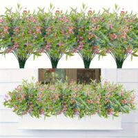 Set of 4 Pink Artificial Baby's Breath Sprigs, for Planter Decoration, Suitable for Outdoor Gardens