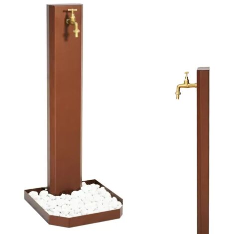 Fontana da giardino colore corten acciaio 100 cm