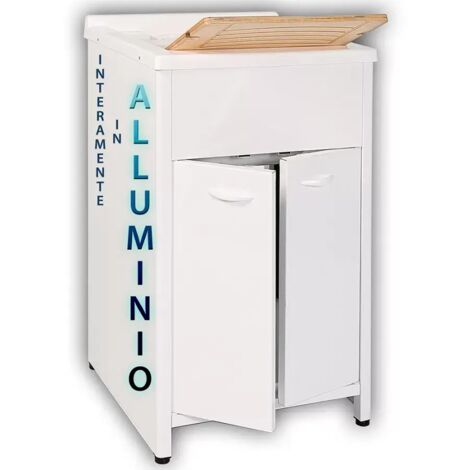 Lavatoio con mobile lavanderia L50 P50 in alluminio