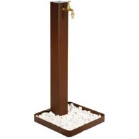 Fontana da giardino corten 95 cm con ciottoli