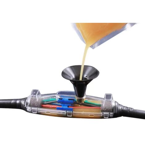 Rapanda – Boîtier de jonction droite pour câble basse tension jusqu'à 1 kV – Étanche pour milieu humide – Résine haute résistance – 150x30x35 mm