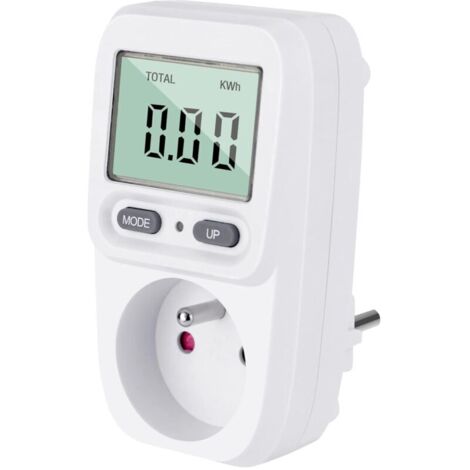 Compteurs d'énergie Wattmètre Prise Consommation Electrique, Contrôleur de Prise Compteur Kwh Puissance Maximum 3680W 16A pour Économie d'Energie