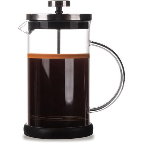 Cafetière à Piston - 5 Tasses - 600ml Cafetiere Piston, Carafe Française pour Café Filtre, Machine à Expresso et à thé avec Triple Filtres, va au lave-vaisselle (Noir)