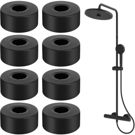 Rosace décorative pour robinet mitigeur douche Set de 8 pièces en acier inoxydable Finition mate brillante Installation rapide sans outils (1/5)