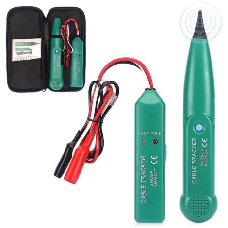 Testeur de câble, Détecteur de Cable Électrique Portable Cable Tracker avec Batterie Traqueur de Câble Professionnel Détecteur De Ligne Pour Localiser Les Câbles Réseau Et Lignes Téléphoniques