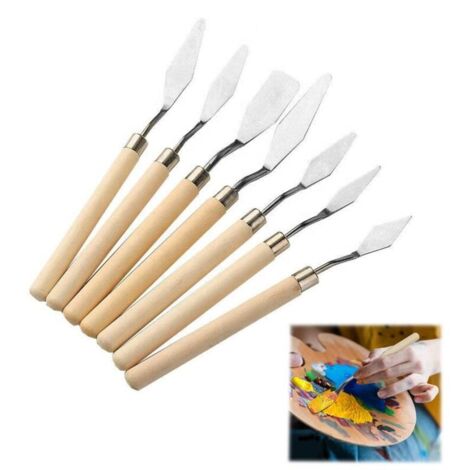 Lot de 7 couteaux à peinture peinture à l'huile spatule peinture acrylique couteau de peintre peinture couteau à palette (1/5)