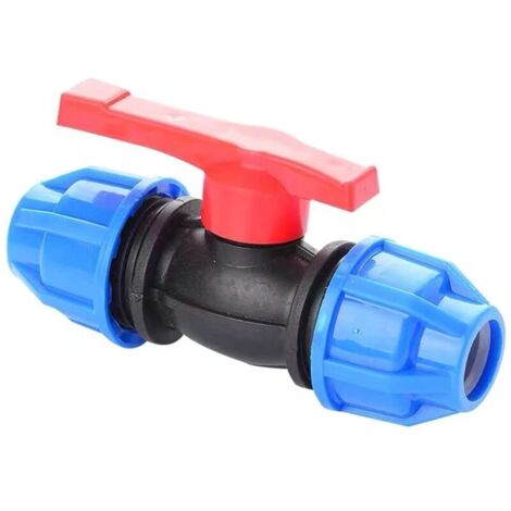 Vanne ŕ Boisseau sphérique en polyéthylčne, 20 mm Manchon de Compression Pression nominale 16 Bar ŕ 20 °C Uniquement pour systčmes d'eau Froide Convient (1/5)