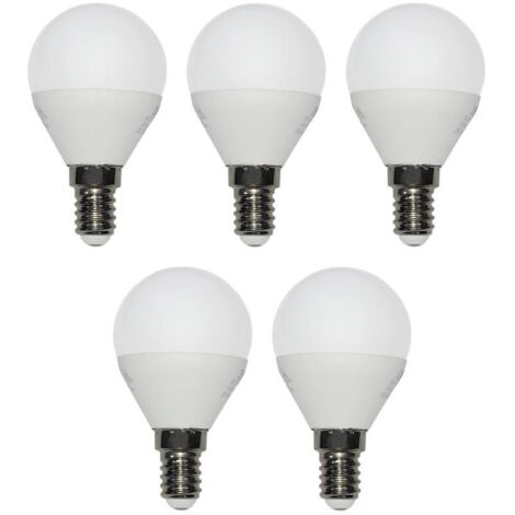 Lot de 5 ampoules LED à économie d'énergie E14 - 5 x 3 W - 250 lm - Blanc chaud 3000 K (1/4)