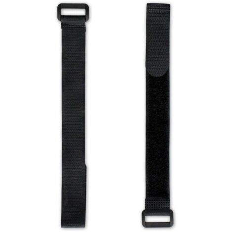 25x bande toison et crochet 20cm avec boucle, noir, 20mm de largeur, Sangle auto-agrippant, attache-câble réutilisable en nylon (1/5)