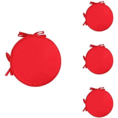 Lot de 4 coussins ronds galette de chaise 38cm Polyester doux, non toxique Confort ergonomique pour salle à manger, bureau, jardin
