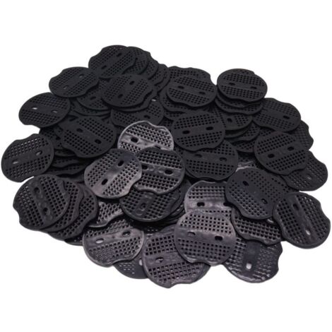 100 PCS Rondelles pour Piquets de Fixation en Acier pour bâche, Rondelle d'ancrage en U pour Piquets de Jardin, Piquets de Fixation Tente (2 Trous communs) (1/4)
