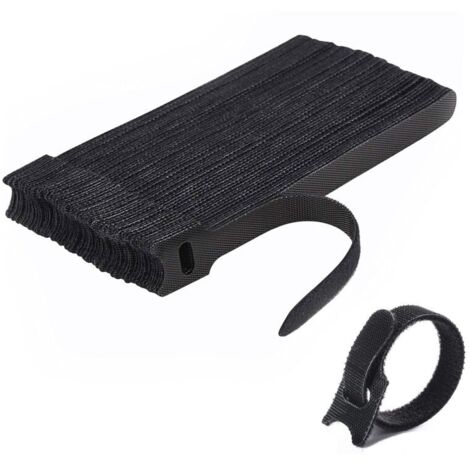 Attache Cable[50 Pcs], Sangles Sangles Câble, Réutilisables Serre Cable, Organisateur Rangement Cable, pour Attacher Les Câbles, Gaines, Fils PC, Fils Électriques etc(Noir) (1/5)