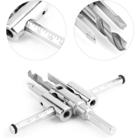 Foret de Scie Trépan de Trou Réglable Mèche Extensible à Bois 30-120mm, Perçage à Bois Cloison Sèche, Outils pour Travail du Bois DIY (1/5)