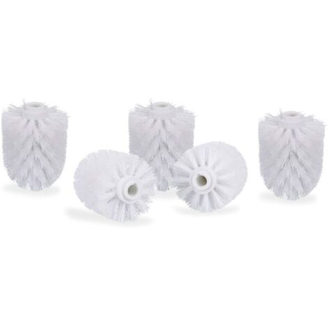 Lot de 5 têtes de brosse WC Têtes de rechange 8 cm Filetage 12 mm Plastique PP pour nettoyage 360° (1/5)