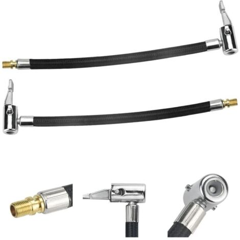 2 Pièces Tube d'Extension de Gonfleur de Pneu, 23cm Tuyau de Gonflage de Pneu, Tuyau de Tube de Gonflage de Compresseur d'air, Tuyau de Rallonge Pompe à Air pour Voiture Moto Vélo (1/5)
