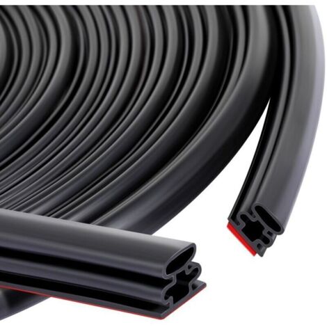 Joint de porte et fenêtre caoutchouc 6M Isolation phonique et thermique Adhésif fort Pour espaces de 4 à 9mm Résistant au froid - 6M-Noir (1/5)