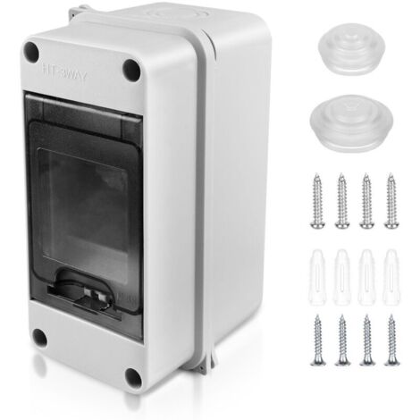 Coffret électrique étanche extérieur IP65 1 rangée 3 modules pour disjoncteur mural Montage mural en saillie ABS résistant aux chocs