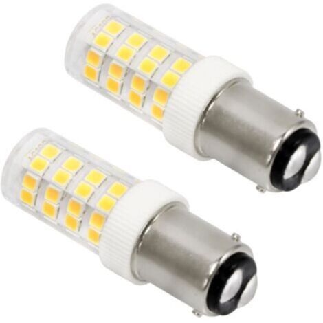 5W LED Ampoule Machine à Coudre B15d, 220-240V, 500LM Blanc Chaud 3000K, 40W Lampe Incandescence Équivalent, Non-Dimmable, Ampoule à Baïonnette B15 pour Machine à Coudre, Hotte Aspirante, 2 pièces [Cl