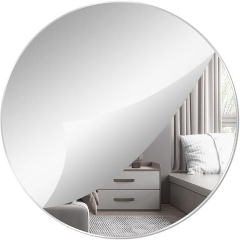 40cm Miroirs muraux adhesif Miroir Cercle Miroir Plastique decoratif Miroir Acrylique Grand miroirs Rond pour Salle de Bain, Chambre, Porte, etc