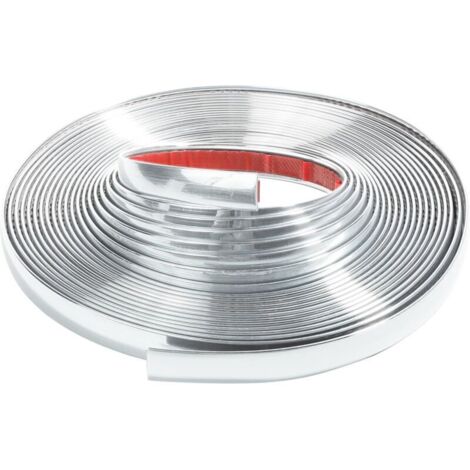 Baguette Chromée Autocollante,Chrome Bande de Garniture Voiture,Chrome Bande de Garniture Voiture,Universel Baguette Adhesive Décorative de Pare-Chocs Porte Car Trim Strip Protection (12mm5M)