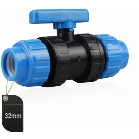 Connecteur en PP pour Tuyau d'eau, Connecteur de Serrage pour Tuyaux en PE, 32mm (Bleu) (1/5)
