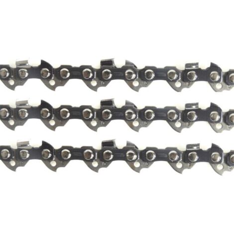 Lot de 3 chaînes de tronçonneuse 50 cm 72 maillons Pas 3/8 Jauge 0.63mm Lubrification spéciale pour longévité