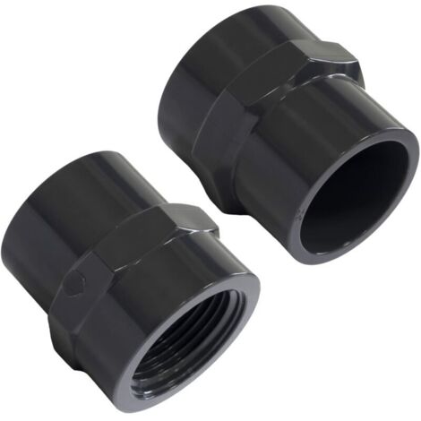 C62149 - Lot de 2 Mamelons/manchons mixtes taraudés femelle à coller Ø32mm-femelle à visser 1'' - raccord pression de tuyaux 10 bars - embout mixte - en plastique (1/5)