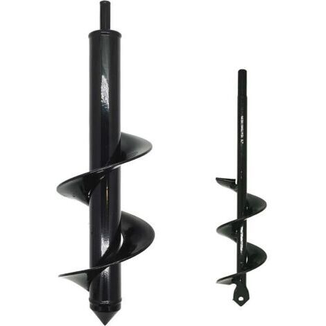 Lot de 2 Mèche pour tarière 8 cm x 30 cm et 4 cm x 22 cm perceuse en spirale pour planter des fleurs, jardin, tarière hexagonale, jeu de tarière pour perceuse hexagonale 3/8" (1/5)