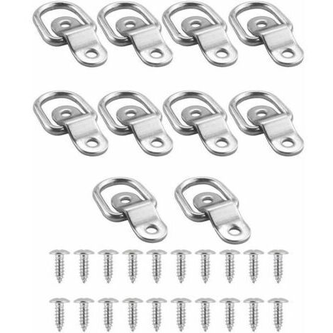 anneaux d'arrimage en D pour remorque avec fixation au sol Capacité de 580 kg - 10pcs (1/5)