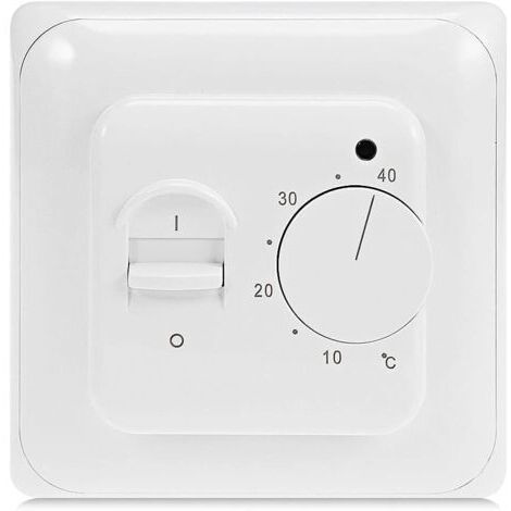 Manuel Thermostat Chauffage au Sol Electrique avec sonde AC 220V 16A, Régulateur de Thermostat Plancher Chauffant Mécanique (1/5)
