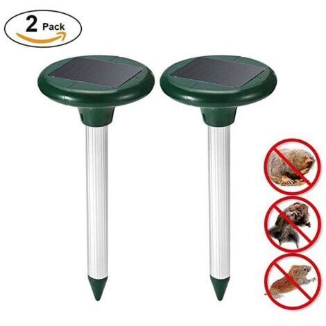 2PCS Répulsif taupe solaire à ultrason,Solar Répulsif à ultrasons,Chasse Taupe Solaire Combine Sons et Vibrations,Anti Taupes Repousser Taupes,pour Jardin Pelouse en Plein Air (1/2)