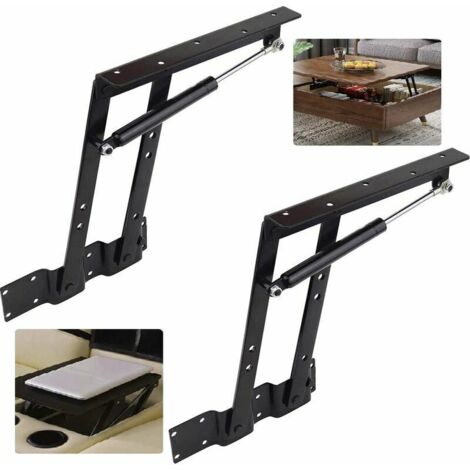 Accessoire de levage,2 Pièces Pliage Ascenseur 50kg / 100lb Soulever Haut Table Basse Cadre De Levage Lift Up Ressort Mécanisme (1/5)